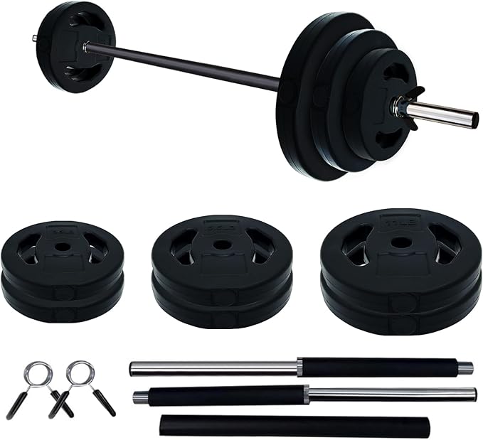Garvee Adjustable Barbell Weight Set, Adjustable Free Weights Cardio Pump Set for Home Gym,Multi-Color, 20 kg