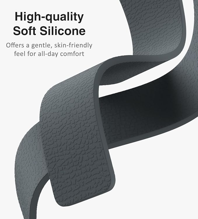 Magnetic Silicone Band Compatible with Apple Watch Band Ultra 3/2/1 & SE 3/2/1 & Series 11 10 9 8 7 6 5 4 3 49mm 46mm 45mm 44mm Strong Magnetic Clasp, Waterproof & Adjustable (Grey)