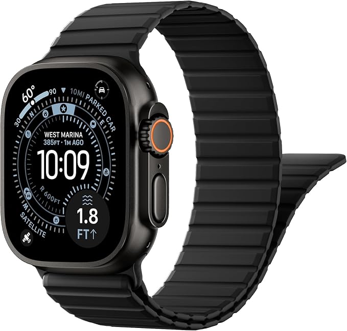 Magnetic Sport Silicone for Apple Watch Ultra 3 2 Band 49mm 46 45 44mm Men | Upgraded Magnet,Two-Tone Design,Waterproof,Soft Loop Strap for iWatch Ultra 3/2 Series 11 10 9 8 7 6 5 4 SE 46mm 45mm 44 49