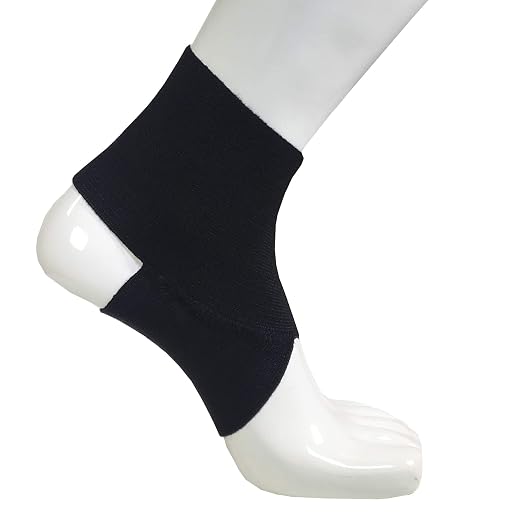 Champion Figure-8 Ankle Support, Light Elastic Compression Brace, Muscle Joint Recovery, Black, Small