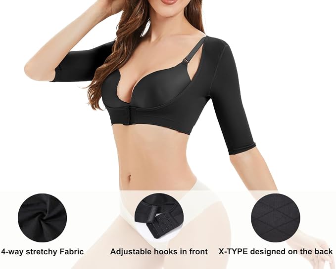 KSKshape Arm Shaper for Women Arm Compression Sleeves Post Surgical Slimming Sleeves Posture Corrector Tops Shapewear
