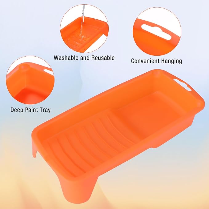 ValueMax 8PCS 2.5" Small Paint Roller Kit, Mini Paint Roller | Includes Foam & Microfiber Paint Roller Covers, Paint Tray and Roller Frame, For Painting Cabinets, Doors, Craft Work