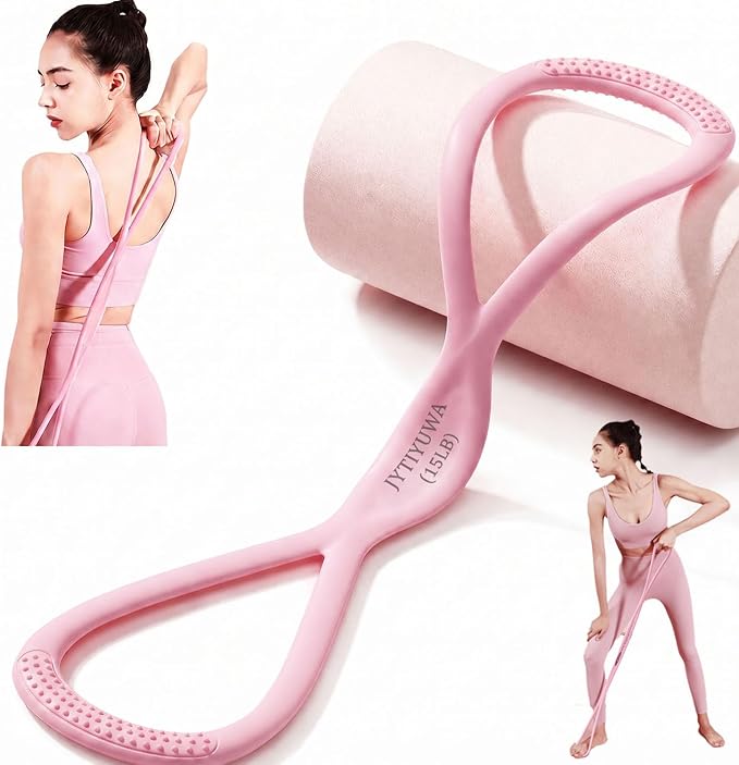Resistance Bands with Handles,Figure 8 Resistance Band Elastic Fitness Bands Exercise Band for Home Yoga Gym Workout