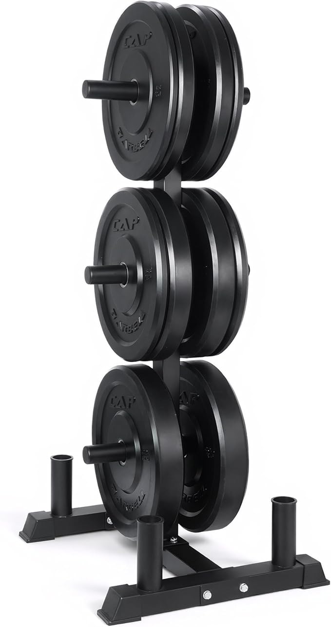 CAP 2-inch Olympic Bumper Plate Weight Set | 100-370 lbs | Multiple Colors | Storage Rack Optional
