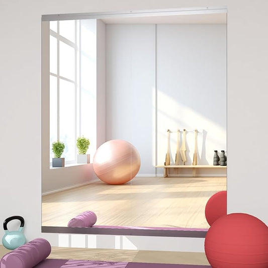 Home Gym Mirror 57x24 2-Pack Large Full Length | Shatterproof,Tempered Glass,HD Reflection,Easy to Install,Classic Design,Crystal-Clear,Multi-Scene Use,Scratch-Resistant