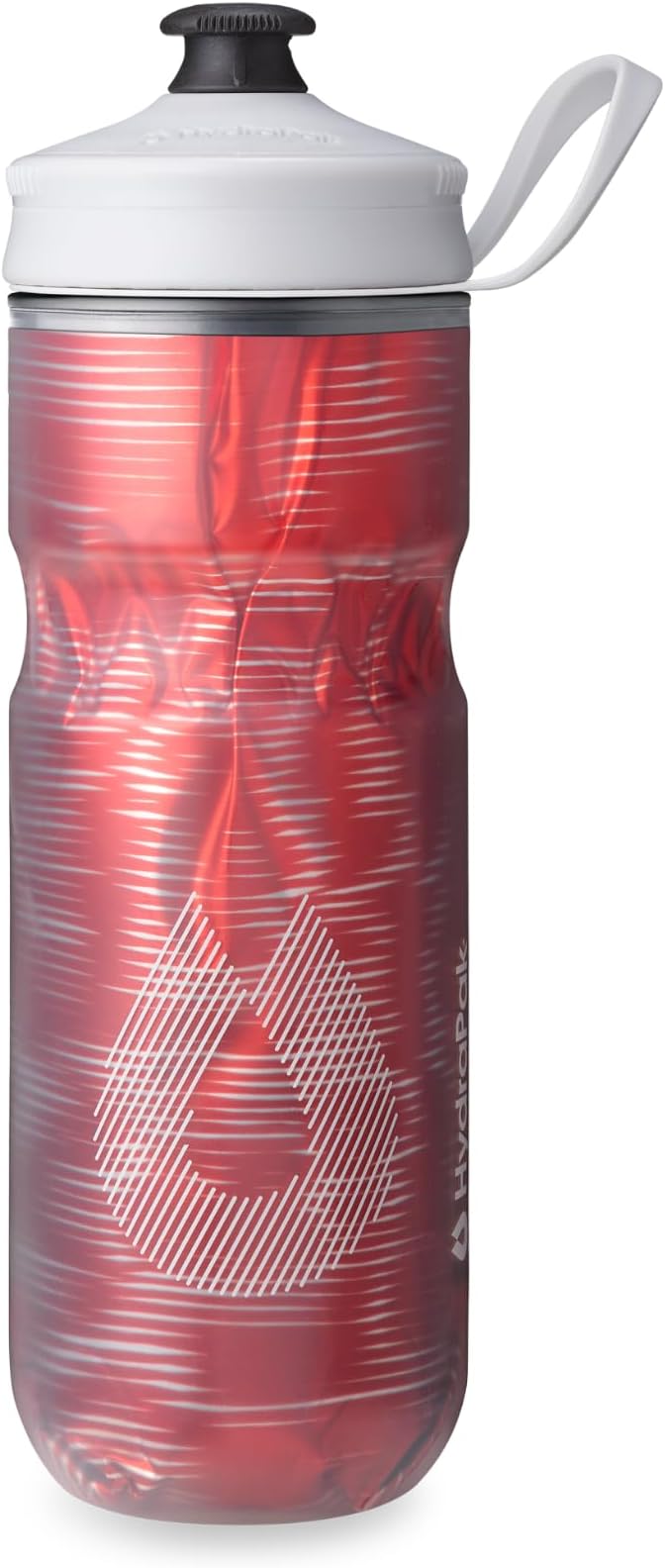 HydraPak Polar Sport Insulated Water Bottle (20oz, Pulse Red) | High Flow, BPA Free, Tri-Layer Insulation, Leakproof, Dash Handle, Easy Squeeze, Self-Sealing Cap, for Sports