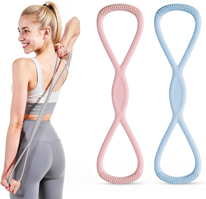 Figure 8 Resistance Band, Figure 8 Resistance Bands for Women Men,Resistance Band Figure for Working Out, Non-Slip Handles, Home Gym, Yoga & Physical Therapy