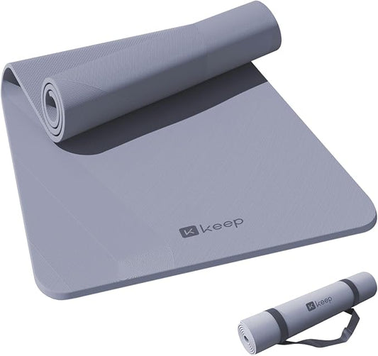 KEEP Extra Wide Yoga Mat, 7mm Thick 72" x 32" Exercise Mat | 7mm thick Extra wide yoga mat with carry strap for home workout, yoga, exercise and Pilates