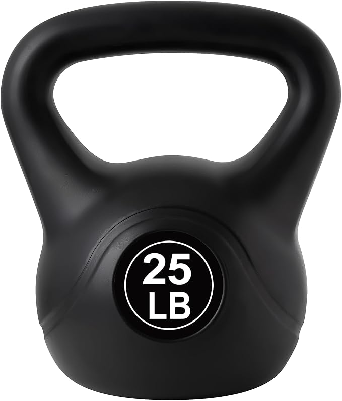 ALTLER Vinyl Plastic Concrete Kettlebell 10-50LBS Safe Strength Training Kettlebell Anti-Slip Grip Weight for Home Workouts and Men/Women/Beginners