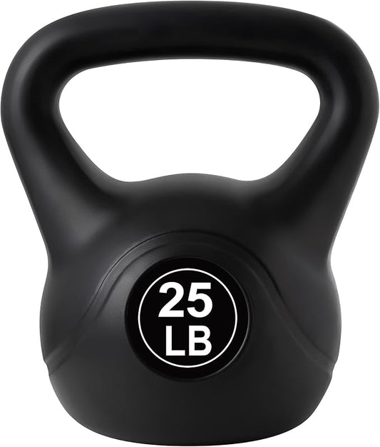 ALTLER Vinyl Plastic Concrete Kettlebell 10-50LBS Safe Strength Training Kettlebell Anti-Slip Grip Weight for Home Workouts and Men/Women/Beginners