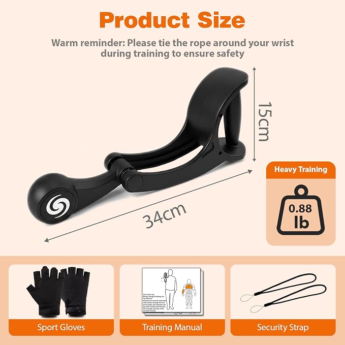 Cordless Battle Rope, Ropeless Battle Ropes for Home Gym, No Anchor Required, Quiet Tangle-Free Rotational Design for HIIT & Strength Training, Includes Workout Gloves for Men & Women