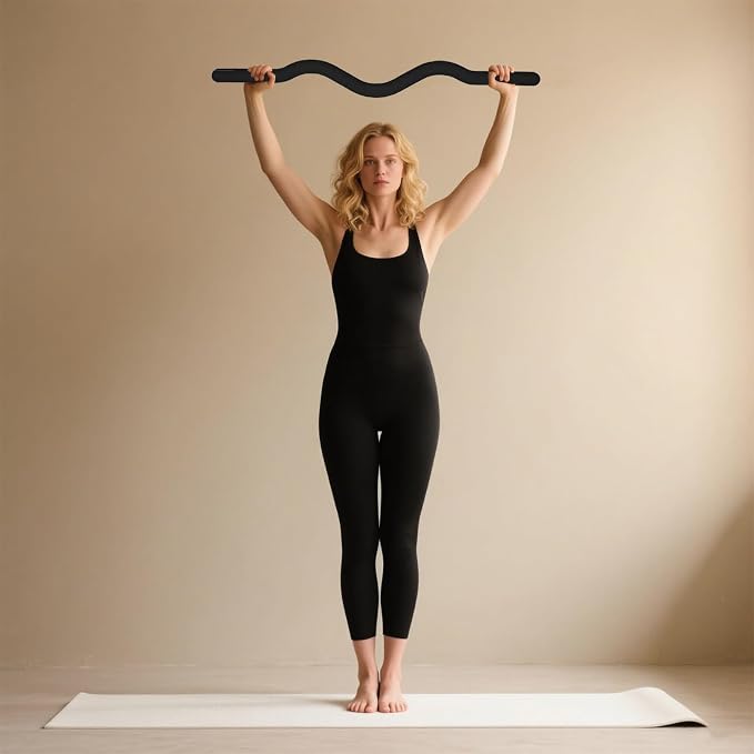 Weighted Workout EZ Curl Bar, Strength Training Bars, Soft Silicone Surface with Solid Steel Exercise Bar Barbell for Yoga, Pilates,Body Toning,and Strength Training