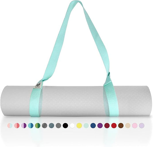 Yoga Mat Strap Adjustable Carrier for All Yoga Mats, 2 Sizes | Extra Thick Cotton Blend |16+ colors are available | Fits Most Yoga Mats | Soft Woven Texture | Comfortable Shoulder Carry