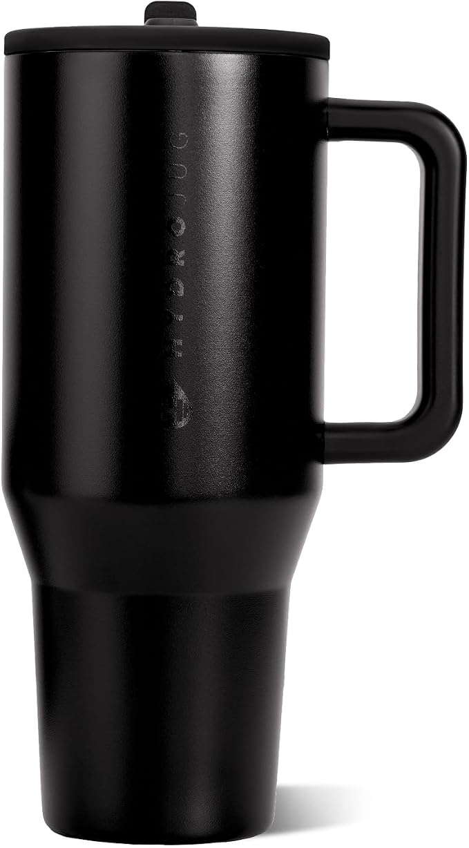 HydroJug Traveler 40oz, Insulated Tumbler with Handle & Straw, Black