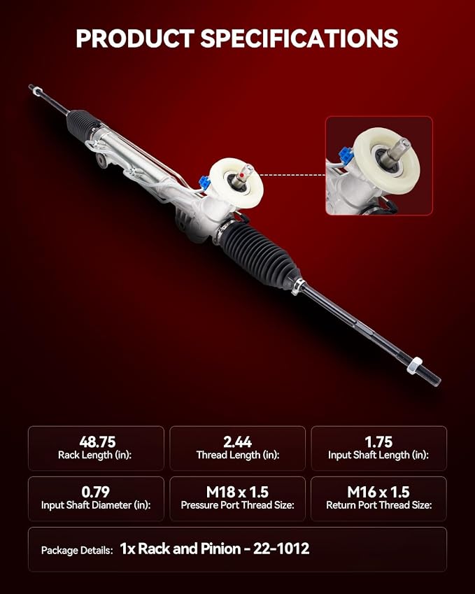Torchbeam Hydraulic Power Steering Rack and Pinion Direct Fit 2004-2011 Impala, 2004-2007 Monte Carlo Replace No.22-1014