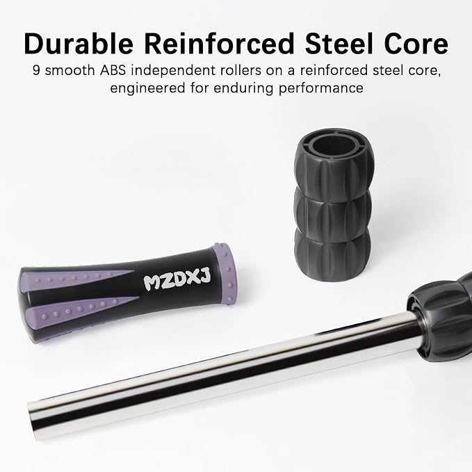 Muscle Roller Massage Roller Stick- (Dark Purple) | Lymphatic Drainage & Body Sculpting, Handheld Physical Therapy & Recovery Tool