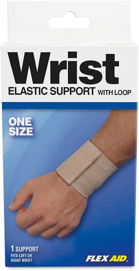 Wrist Support Wrap- Elastic Support with Loop- Wrist Brace for Carpal Tunnel, Arthritis, Tendonitis, Exercise, Weight Lifting, Calisthenics and More- One Size