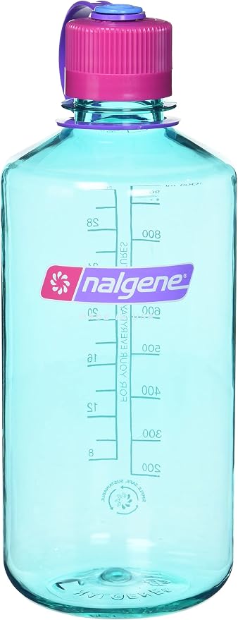 Nalgene 32 oz Narrow Mouth Water Bottle, Surfer | BPA-Free, Durable & Lightweight, Leak Proof, Dishwasher Safe, Large Reusable Plastic Bottle for Hiking, Gym, Work & Travel