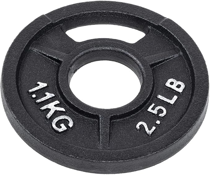 Signature Fitness Cast Iron Plate Weight Plate for Strength Training and Weightlifting, Olympic or Standard