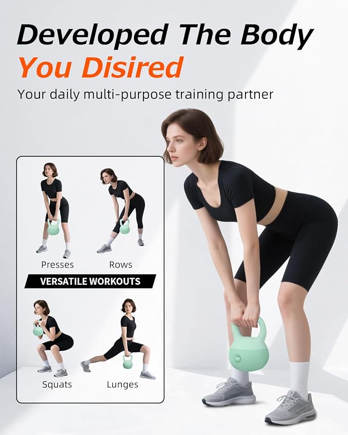 Soft Kettlebell, Safe Strength Training Kettle bell, Cushioned Impact | Resistant Base and Anti-Slip Grip Weight, Kettlebells Set for Home Workouts and Men/Women/Beginners,With Non-slip Gloves