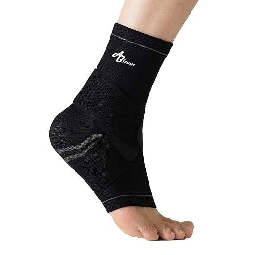 ABIRAM Graphene Ankle Brace Compression Sleeve with Adjustable Strap | Premium Ankle Stability Support, Breathable Compression Fabric, Ideal for Running, Basketball, Gym, Training & Daily Wear