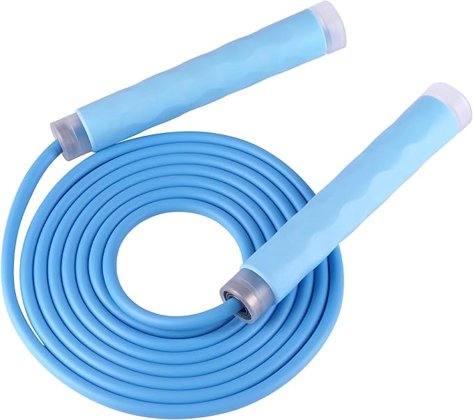 YUEDONG 7mm Thick PVC Jump Rope with Ball Bearings for Men and Women | 7mm thick PVC rope, ball bearings, ergonomic anti-slip grip, adjustable length, for cardio, fat burning and home workouts