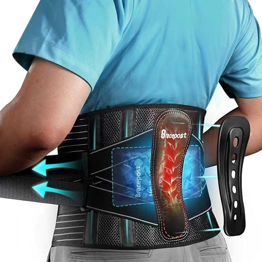 Back Brace for Lower Back Pain,Reusable Ice Pack for Injuries Lumbar Support Belt for Men Women,Bionic Spine Design Back Brace with Cold Pad for Sciatica Herniated Disc,S