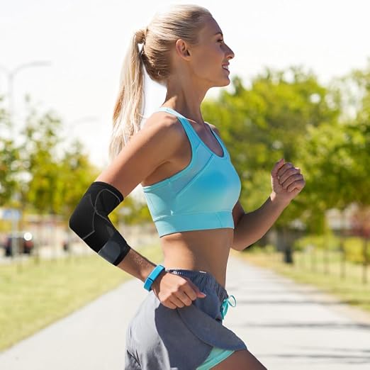 Arm Guards & Elbow Compression Sleeve (1 Pair)，Tennis Elbow Braces for Tendonitis and Tennis Elbow，Arm Supports Sleeves golfer，tennis elbow relief for women & men,elbow sleeve for weightlifting