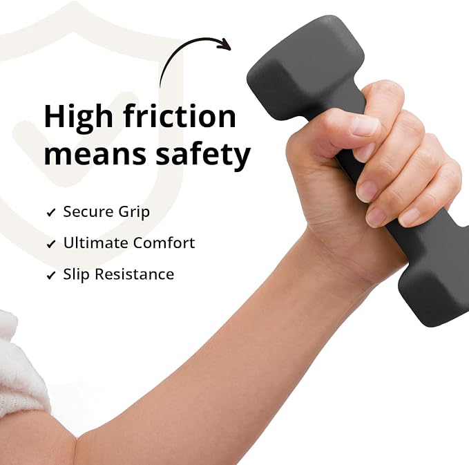 Portzon Dumbbells Neoprene with Non Slip Grip weight for Total Body Workout Compatible with of 2 Set,1-15 LB, Anti-Slip, Anti-roll, Hex Shape