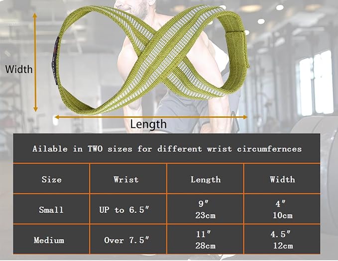 Figure 8 Lifting Straps for Deadlift,Weightlifting,Strongman,& Cross Training Strong Weightlifting Wrist Wraps