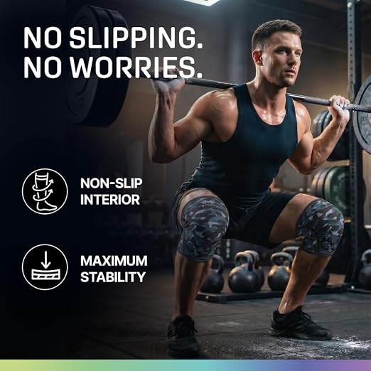 Modvel 7mm Neoprene Knee Sleeves for Men & Women Weightlifting & Powerlifting – Compression Knee Sleeve Support for Squats, Gym, Training – USPA, IPL Approved – Medium Army/dark (Pair)