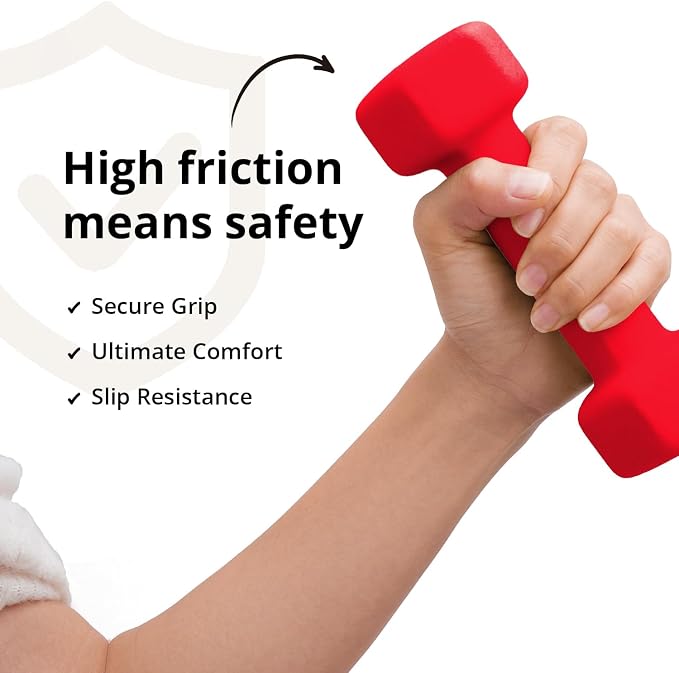 Portzon 8 Colors Options Compatible with Set of 2 Rubber Dumbbell Weight, 5-50 LB, Anti-Slip, Anti-roll, Hex Shape
