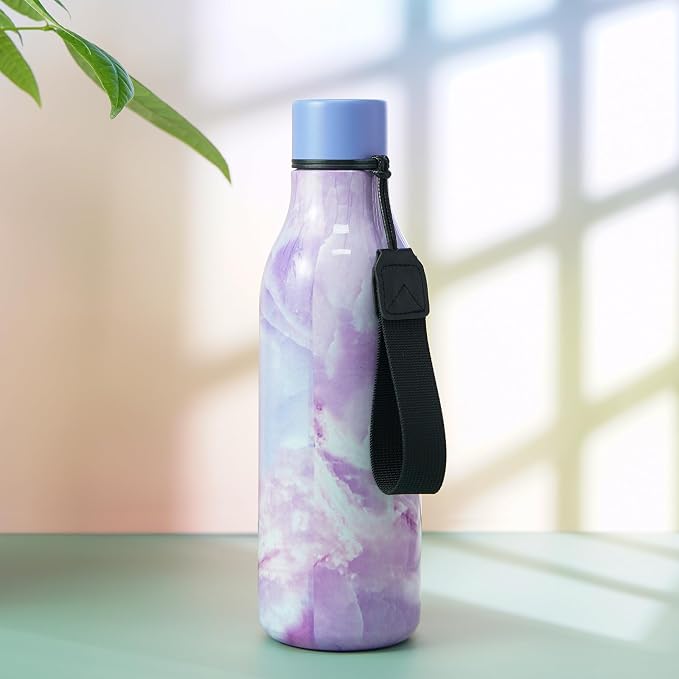 BJPKPK 25oz Insulated Water Bottle, Stainless Steel Bottle with Carry Strap | Keep Cold & Hot Vacuum Insulation, Leak-Proof BPA-Free Design, Slim Bottle Fits Most Cup Holders for Gym, Office & Travel