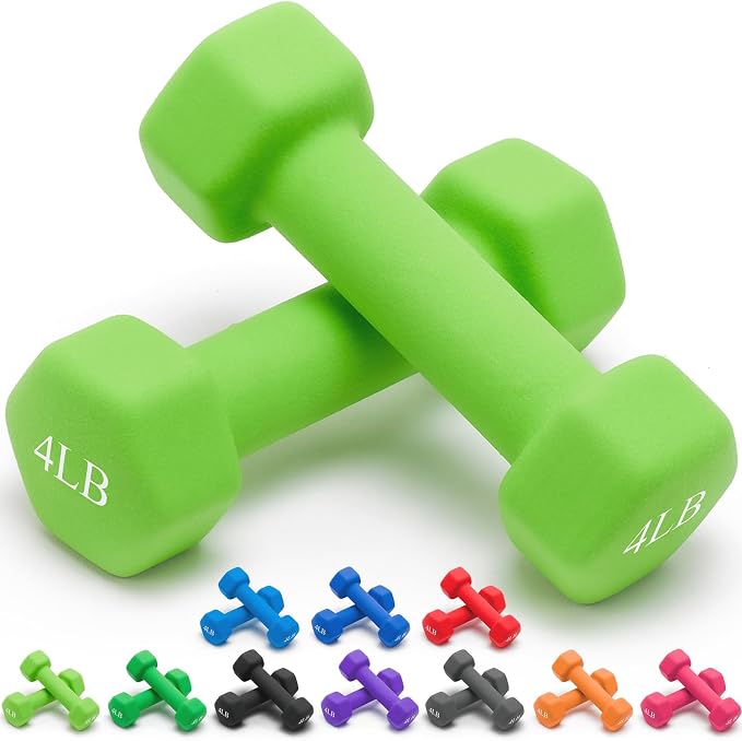Portzon 8 Colors Options Compatible with Set of 2 Rubber Dumbbell Weight, 5-50 LB, Anti-Slip, Anti-roll, Hex Shape