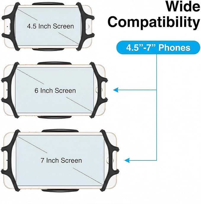 Wristband Phone Holder Mobile Phone Black Wrist Band | 360°Rotatable Hiking Biking Running Sports Wristband for Smartphones 4.5-7''