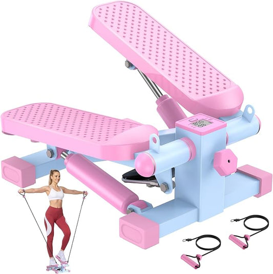 HCOIW Steppers for Exercise at Home - Stair Stepper with Resistance Band, Mini Stepper with 300lb Weight Capacity,