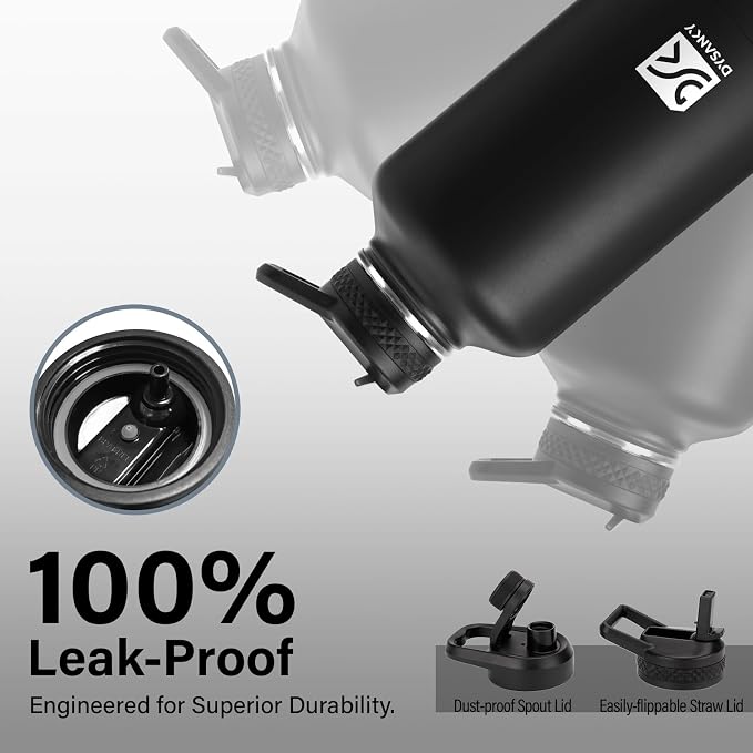 DYSANKY Insulated Water Bottle | Thickened Stainless Steel Vacuum Metal | Portable Sports Half Gallon Large Water Jug for Gym and Hiking with Straw, Carrier Bag, Handle Strap | BPA-Free 64 oz