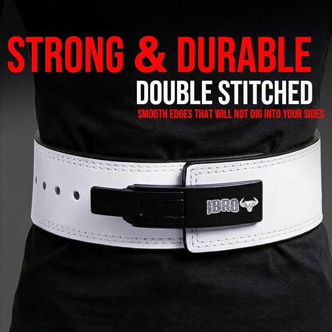 IBRO Powerlifting Lever Gym Belt – Power 8MM, 10MM or 13MM Extreme Heavy Duty Genuine Leather Belts - Squats Deadlifts Bodybuilding Weight Lifting IPF Power Lifting Strongman for Men