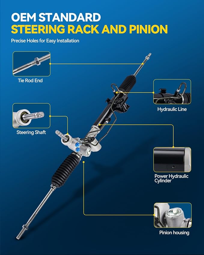 PHILTOP Power Steering Rack & Pinion Assembly for 2008-2015 Lancer, 2009-2015 Outlander 2.4L, Hydraulic Power Steering, OEM Replacement 26-2158