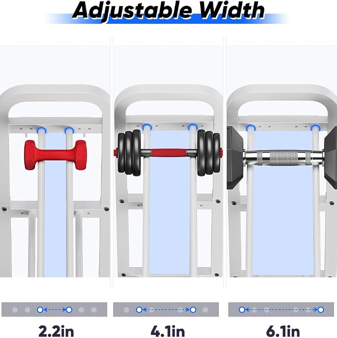 Adjustable Dumbbell Rack, Weight Storage Stand Holder for Dumbbells & Kettlebells, Heavy-Duty Home Gym Organizer with 6 Hook for Home Gym Equipment Accessories (Rack Only)