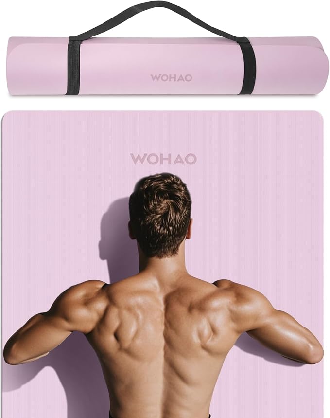 Extra Wide & Thick 8mm Yoga Mat, 72"x31.5" | Large Non Slip Exercise Mat, Premium POE Material, Superior Cushioning & Stability, With Strap for Home Gym, Pilates