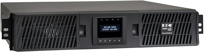 Tripp Lite Eaton Series SmartOnline 1500VA UPS, Pure Sine Wave Double-Conversion, 1350W, 2U Rack/Tower, Extended Run, Network Card Option, LCD, 2 Year Warranty & $250,000 Insurance (SU1500RTXLCD2U)