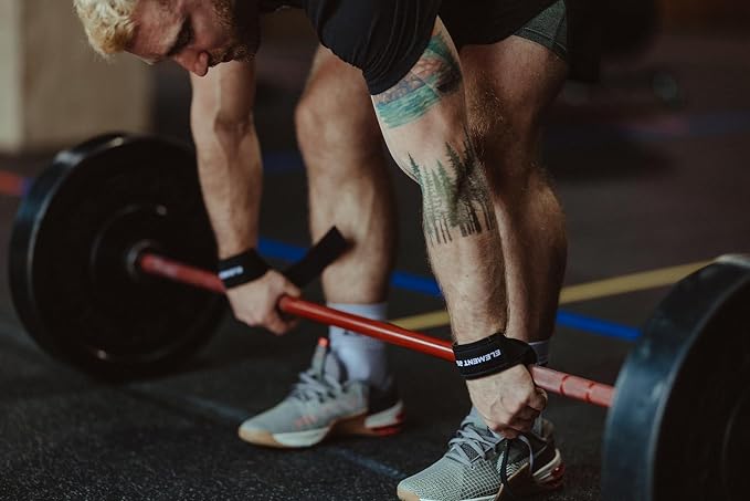 Element 26 Weight Lifting Straps (Pair) with Guide | 100% Cotton Wrist Straps for Men and Women, Weightlifting, Bodybuilding & Powerlifting, Strength Training & Deadlift Support
