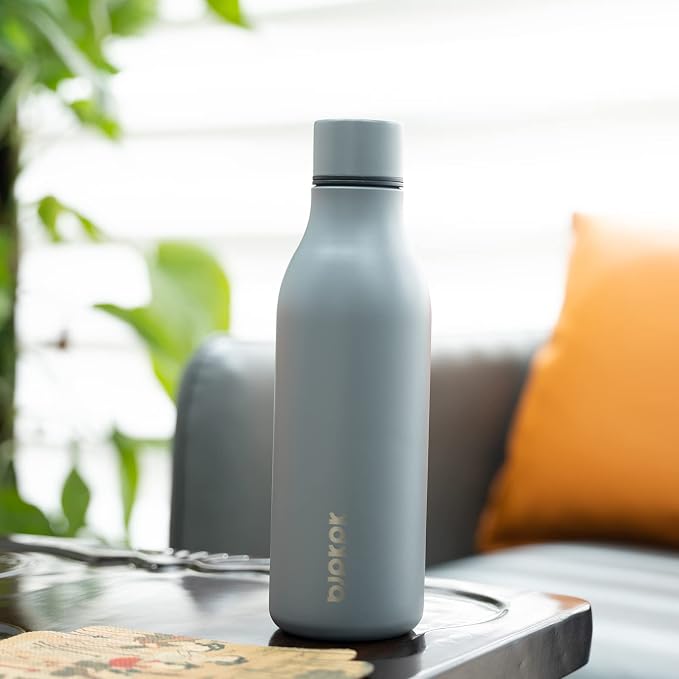 BJPKPK 18oz Insulated Water Bottle, Stainless Steel Bottle with Carry Strap | Keep Cold & Hot Vacuum Insulation, Leak-Proof BPA-Free Design, Slim Bottle Fits Most Cup Holders for Gym, Office & Travel
