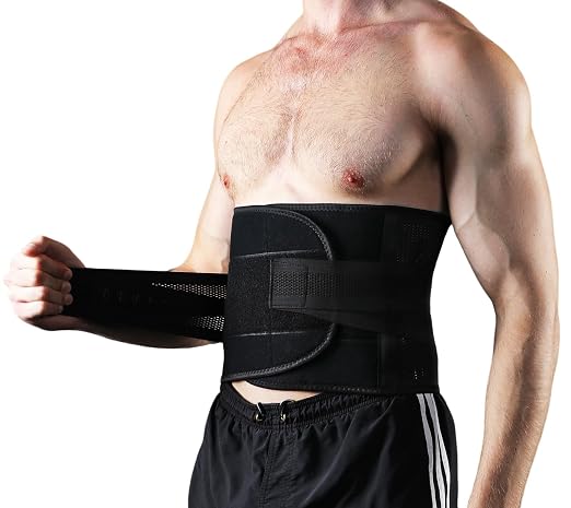 Back Brace for Lower Back Pain Men Women, Back Support Brace & Elastic Supports Belly Band Stomach Wrap Waist Belt Waist Trainer, Waist Brace Waist Trainer for Men Sciatica Pain Relief (Black, Medium)