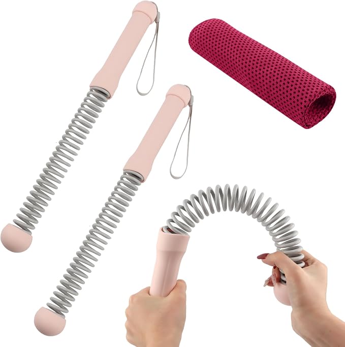 Ropeless Battle Ropes, 2 Pcs Weighted Cordless Workout Ropes with Non-Slip Handles, Training Ropes for Home Gym, HIIT, Strength & Full Body Workout, with Carry Bag & Cooling Towel
