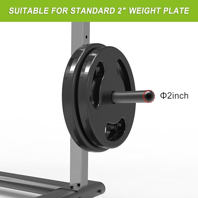 Kipika Weight Plate Holder for 2x2 and 3x3 Power Rack - Attachment for Storage - Fits Standard 1-inch or Olympic 2-inch Plates - Set of 2