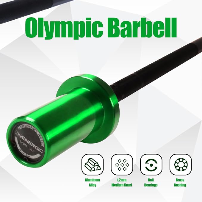 4FT 5LB Aluminum Kids Barbell, 70LB Capacity | Youth training bar with 22mm knurled grip, bearings, brass bushings, and 2-inch Olympic plate compatibility