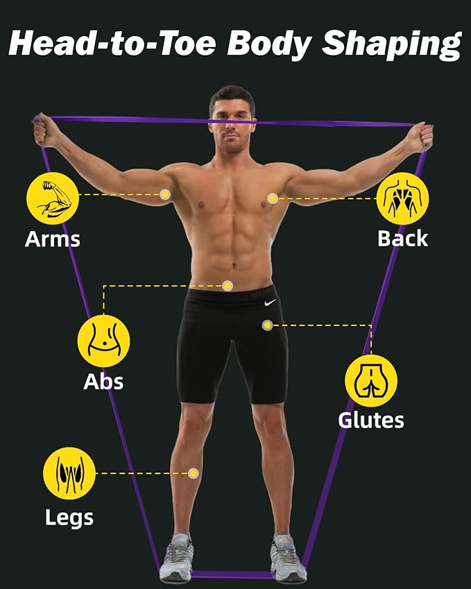 Zacro Resistance Bands Set with Door Anchor, Heavy Duty Pull Up Exercise Bands for Working Out, Muscle Power Strength Training, Physical Therapy, Home Fitness Gym Equipment for Men & Women