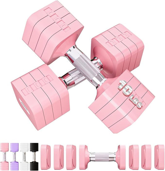 Adjustable Dumbbell Set for Women Men 7.5LB/10LB/15LB/20LB/25LB Each | Dumbbells Set of 2, Free Weight Set at Home Gym, Hand Weights with Locking/Metal Handle for Exercise Muscle Toning Rehab